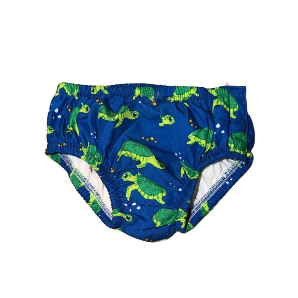 Blue Turtle Print Baby Swim Diaper 3-6m kids bottoms